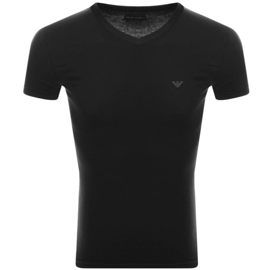 Alternative Image for ProductEmporio Armani 2 Pack V Neck Lounge T Shirts Black2